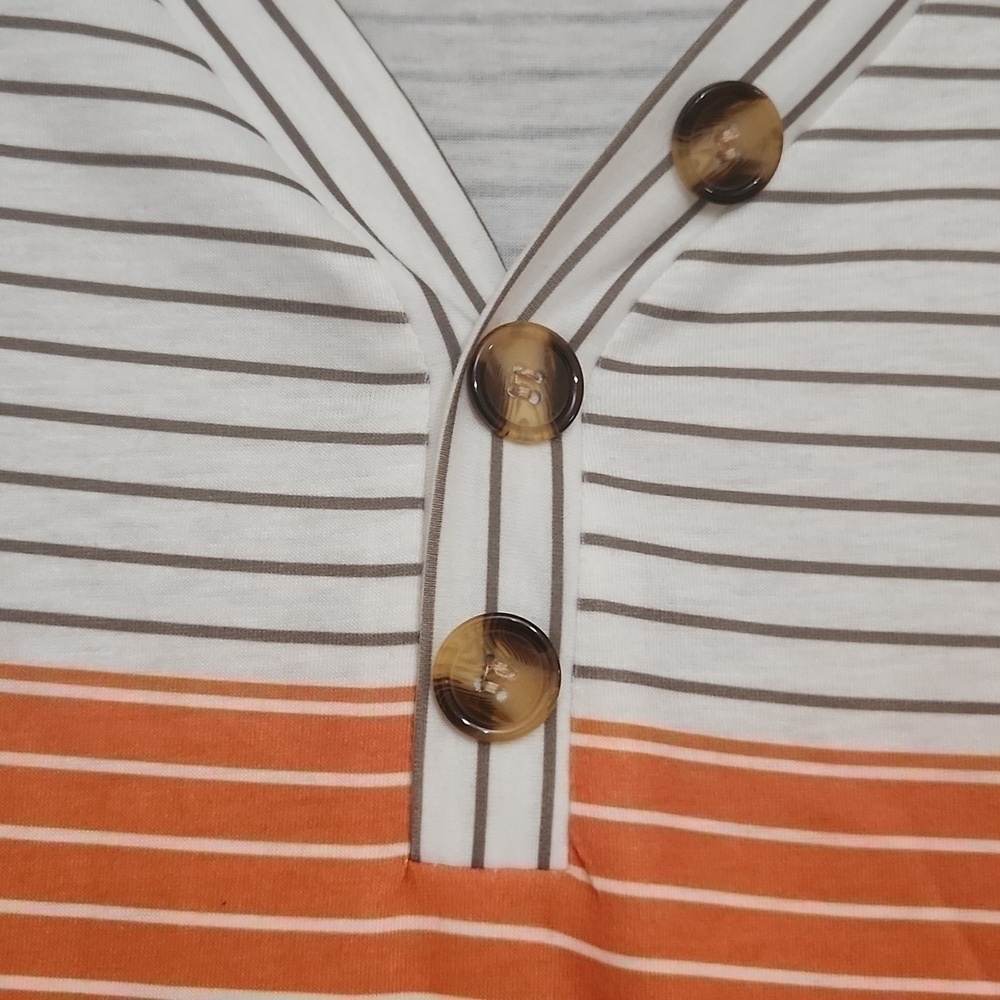 2for$10 sleeve Vneck Shirt Size Medium Casual Fall Autum - Picture 7 of 9